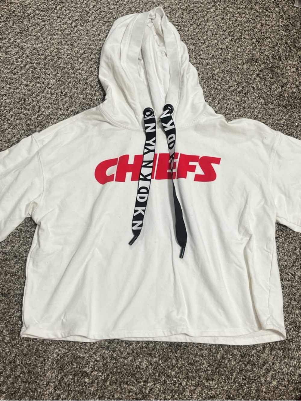 DKNY Sport White Hoodie with Red Accent